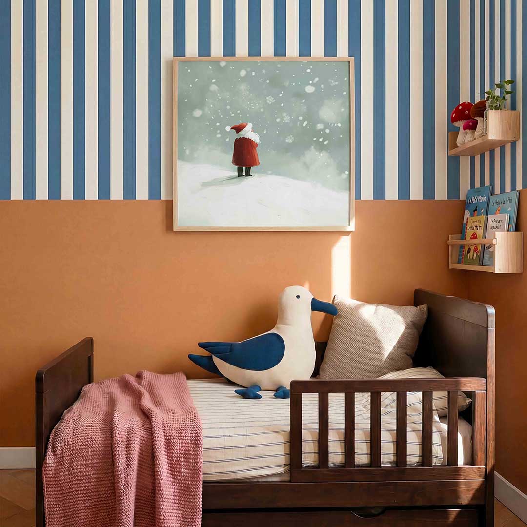 Sneeuwlandschap met figuur Poster