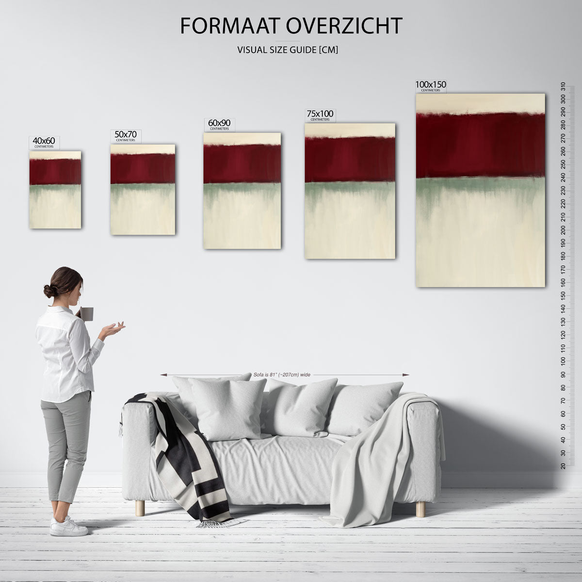 Horizontale kleurvlakken Kunstwerk