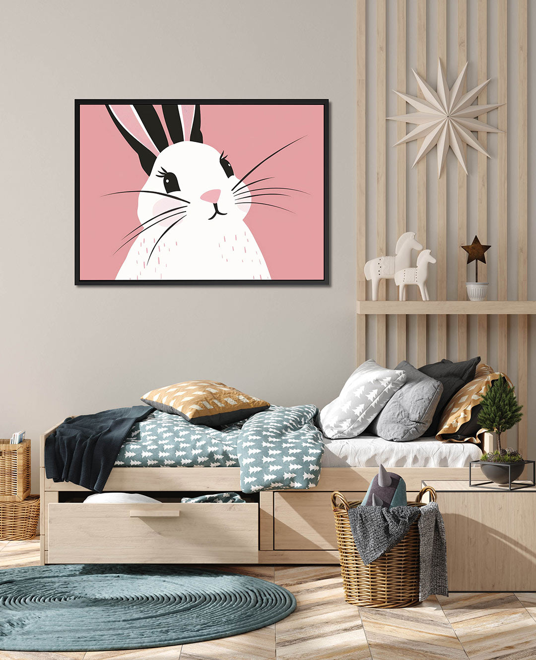 Speelse konijn illustratie Kunstwerk