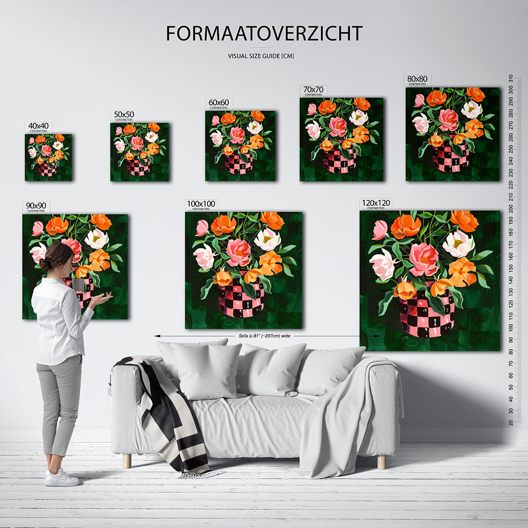 Bloemrijke compositie Kunstwerk
