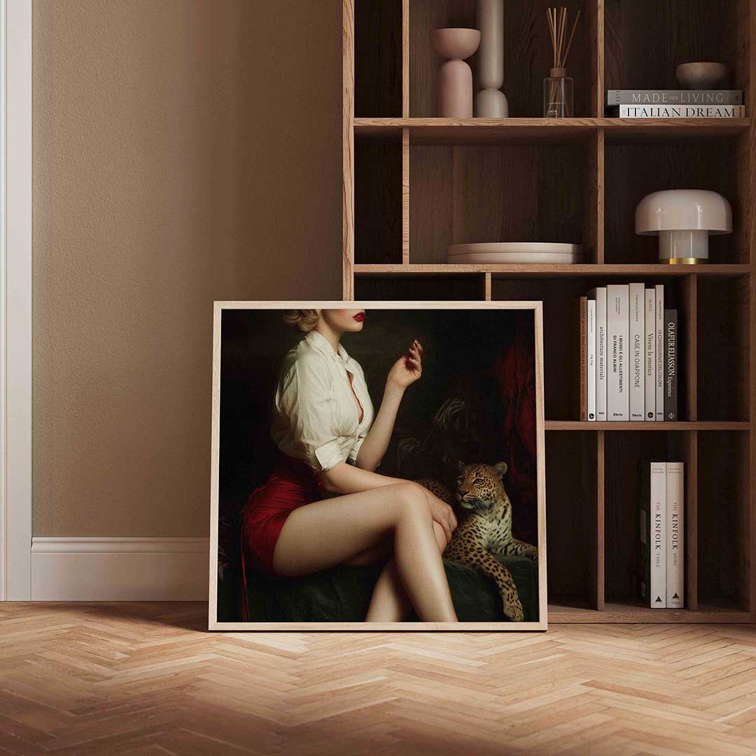 Vrouw met luipaard Poster