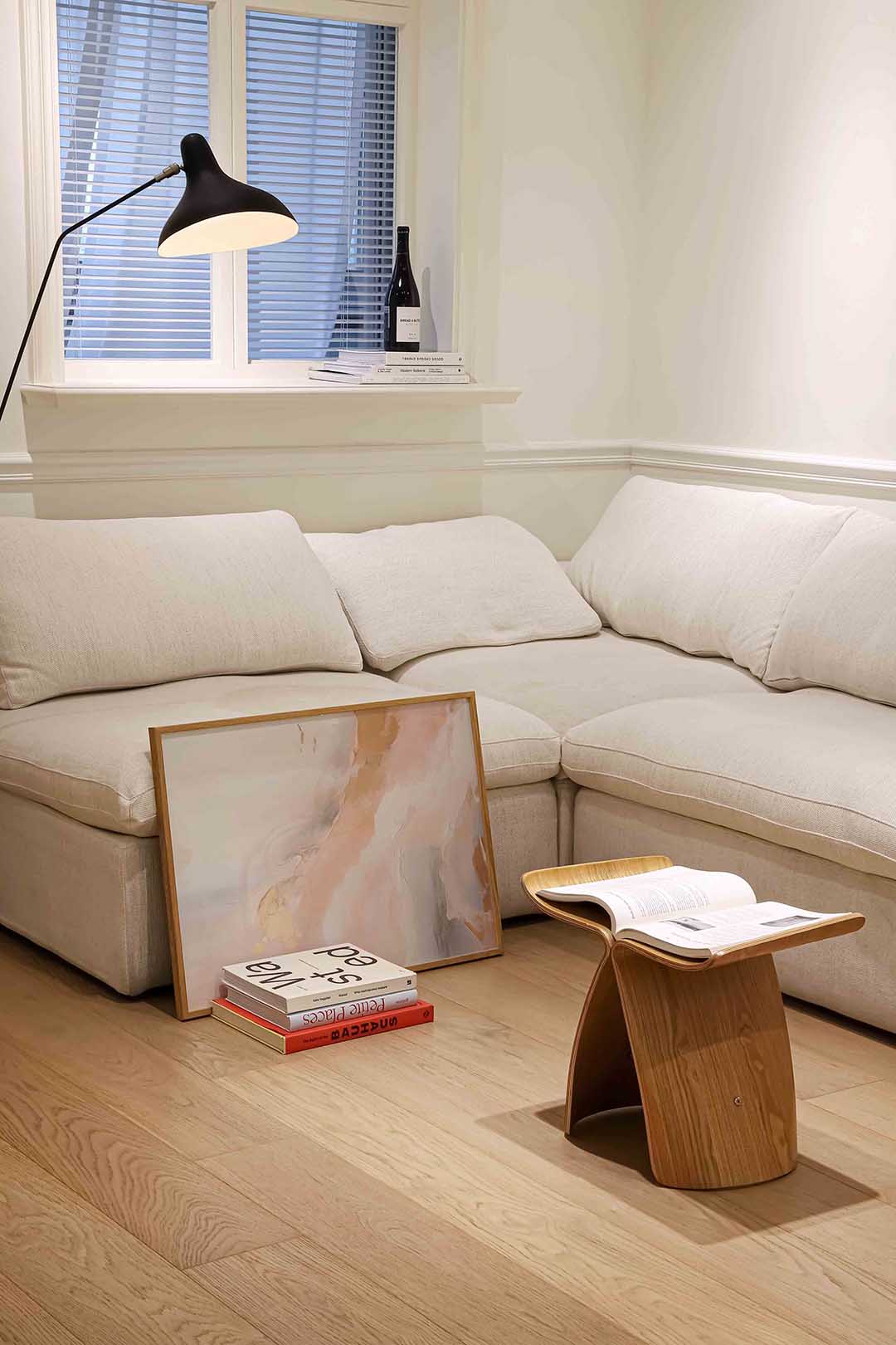 Abstracte beige en roze Poster