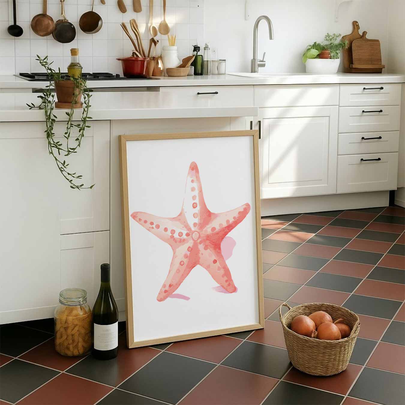 Rustige Zeester Wanddecoratie Poster-WallArtistic