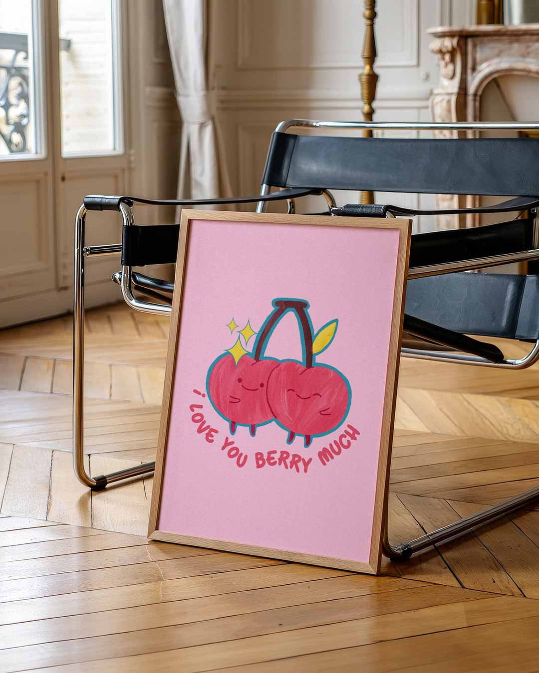 Schattige Kersen Liefdesposter-WallArtistic