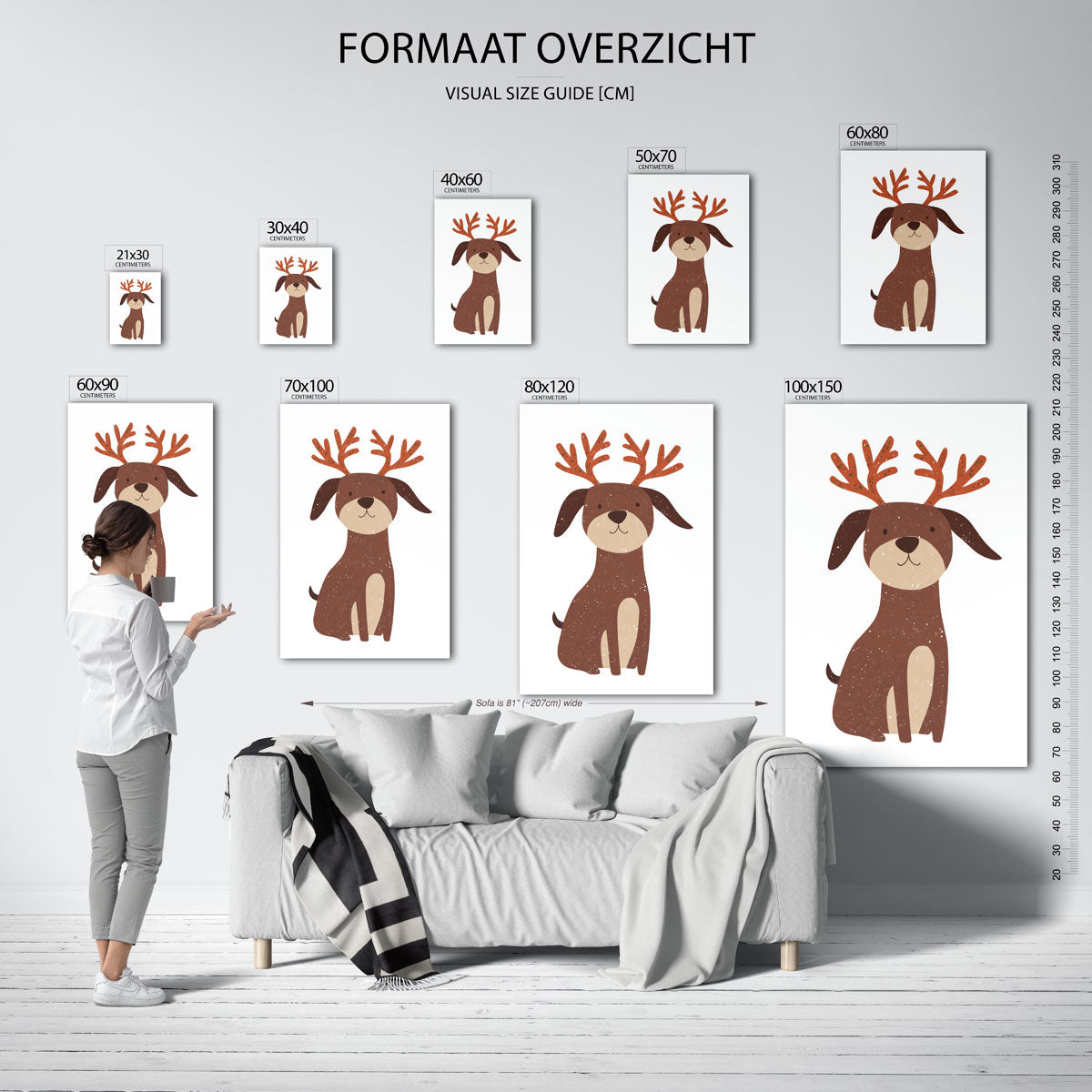 Hond met gewei Poster