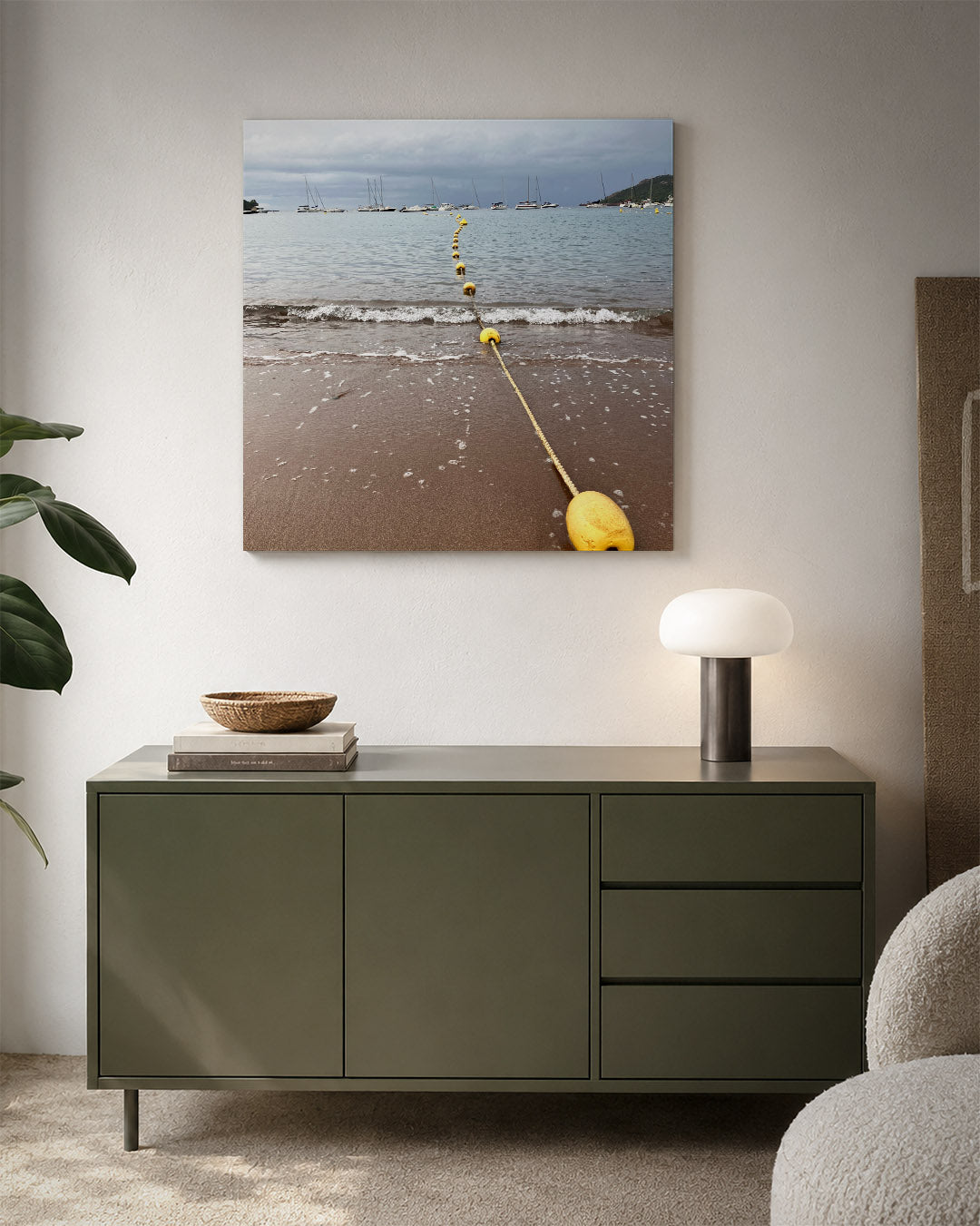 Strand en boeien Kunstwerk