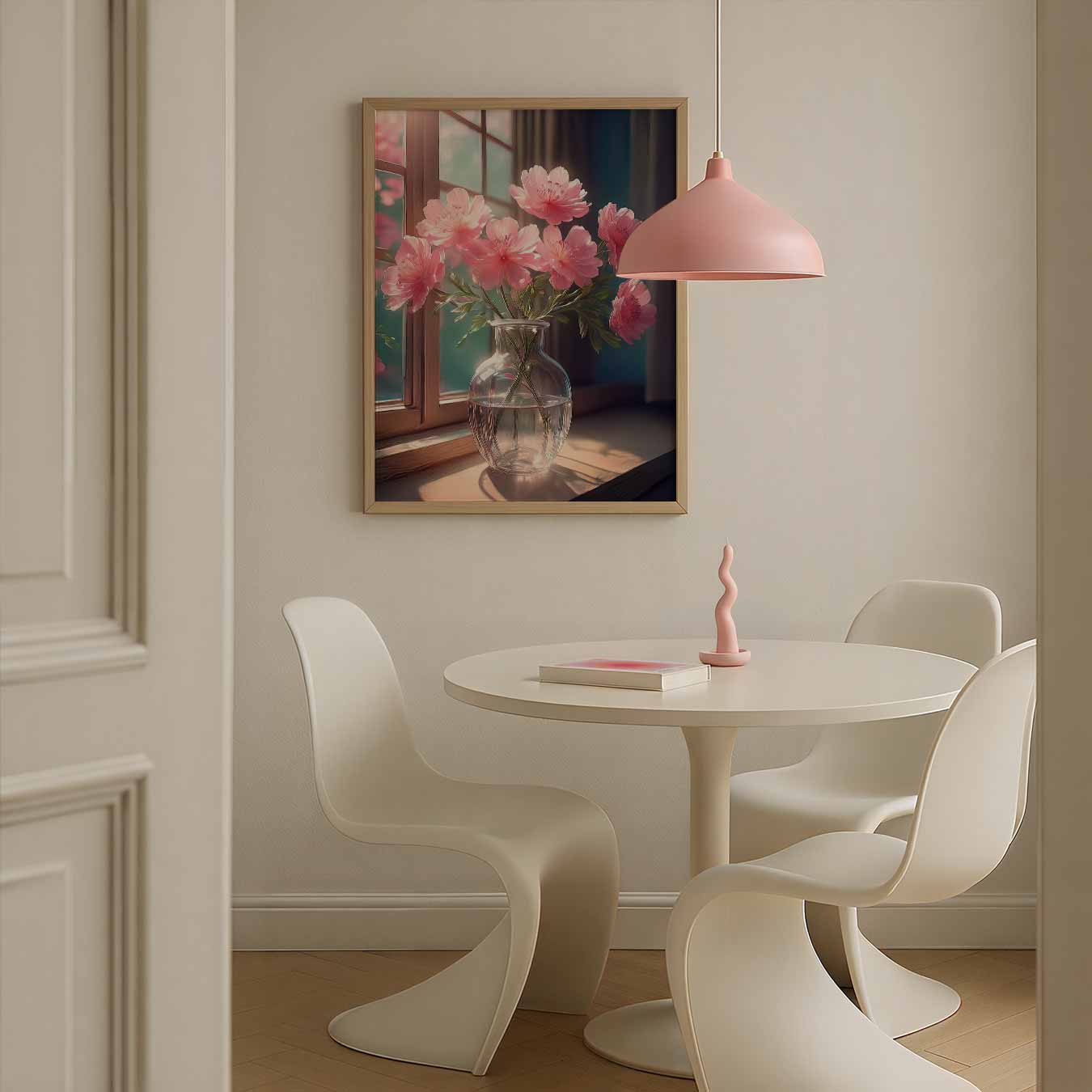 Romantische Bloemen bij het Raam Poster-WallArtistic