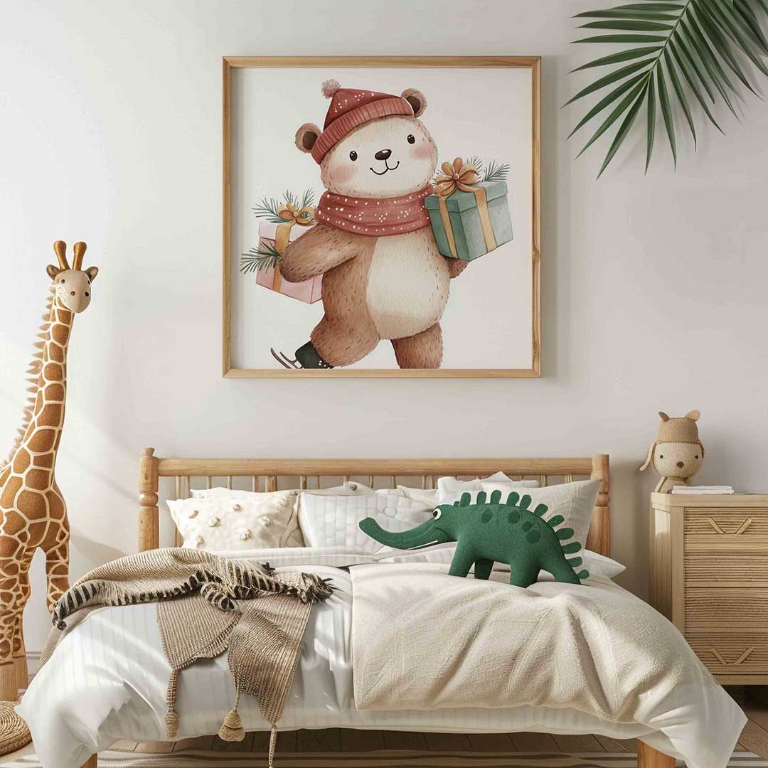 Beer met cadeaus Poster