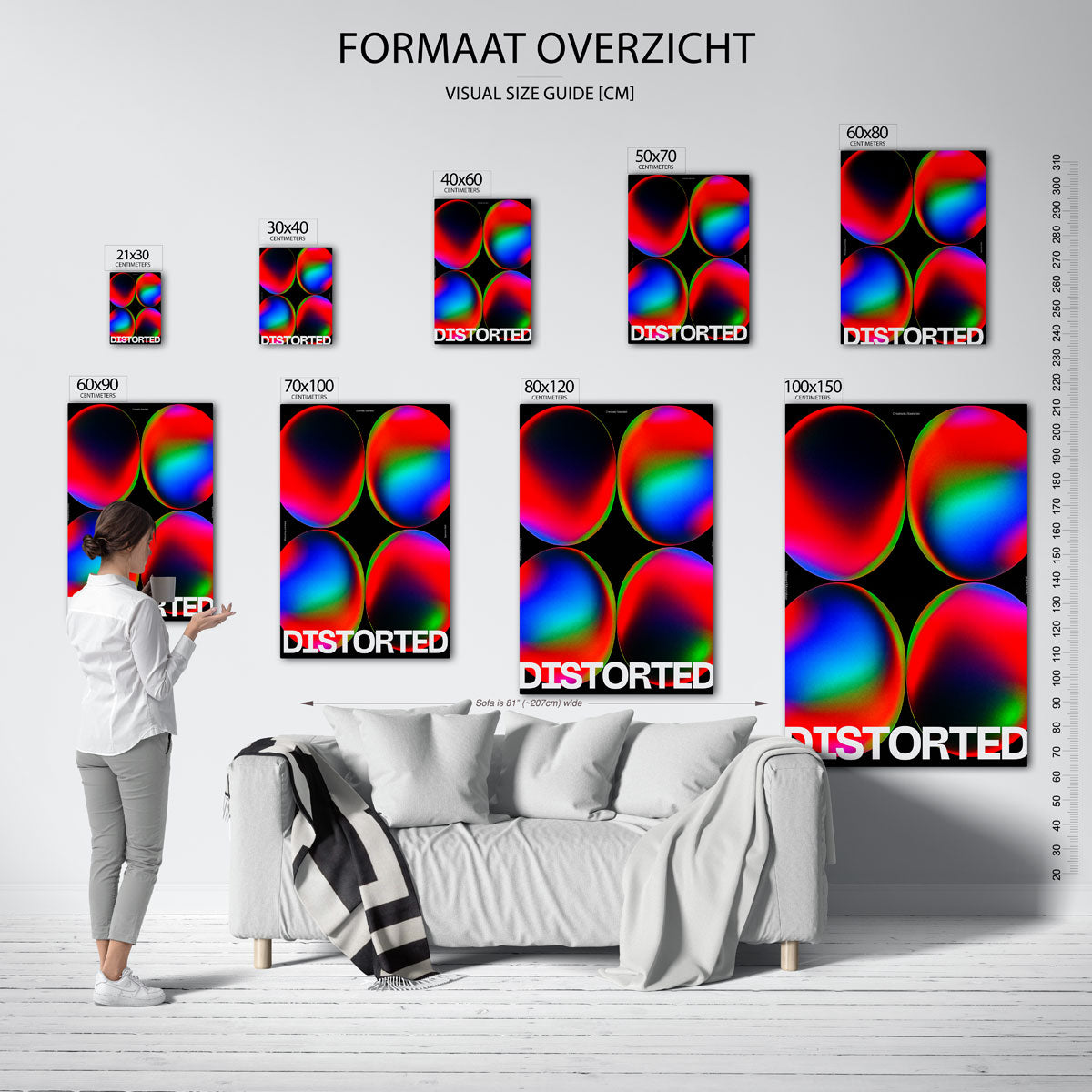 Distorted kleuren Poster