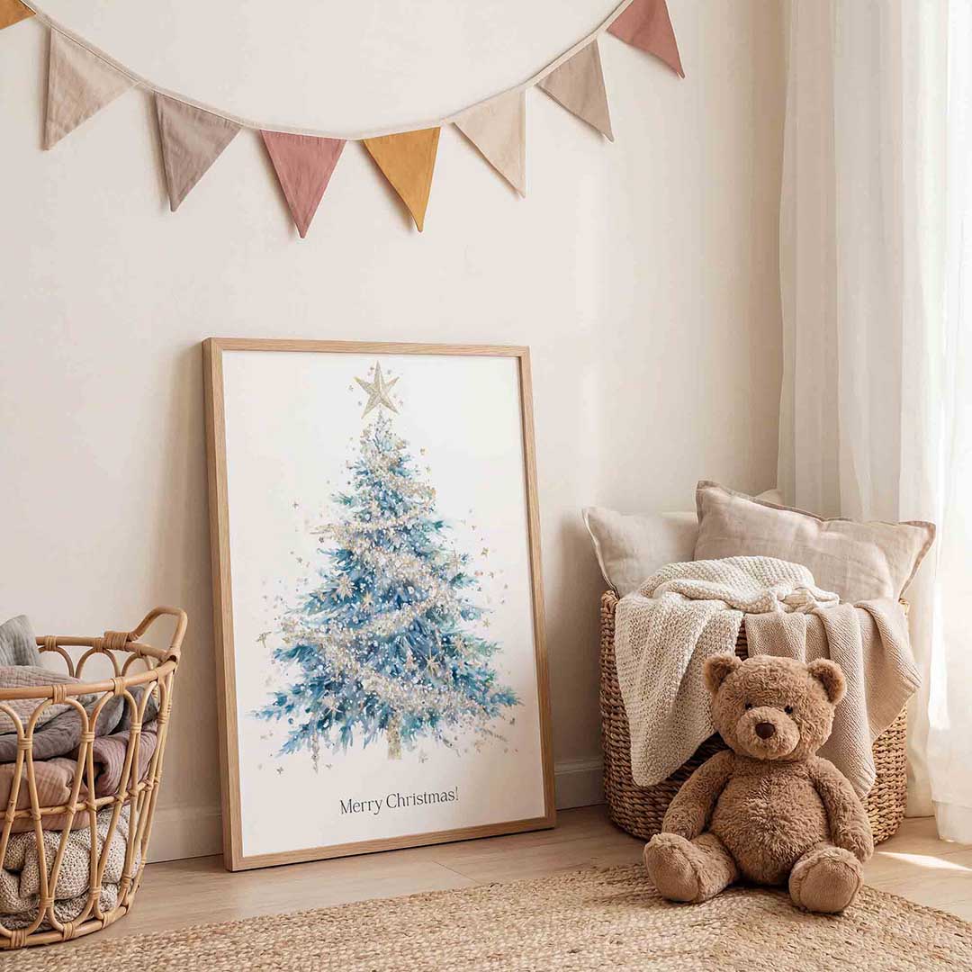 Kerstboom met ster Poster