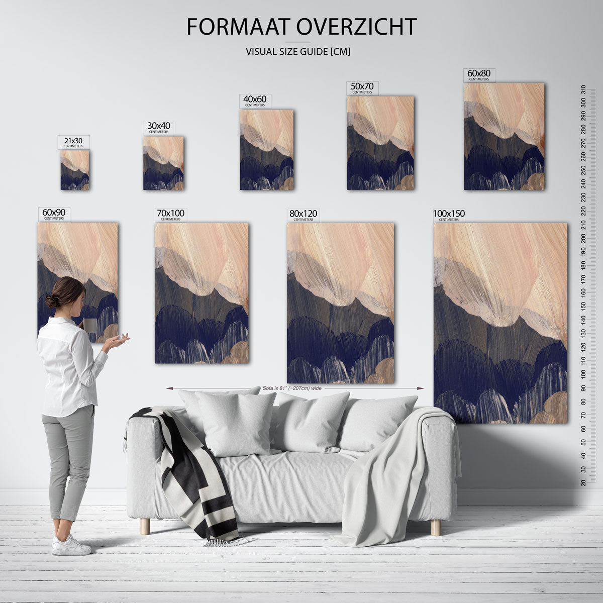 Abstracte penseelstreken Poster