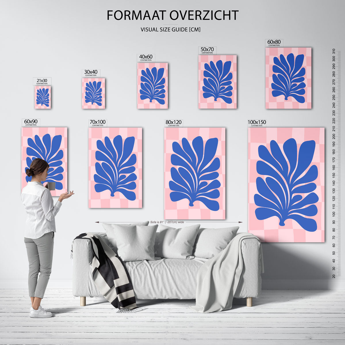 Blauwe bladeren Poster