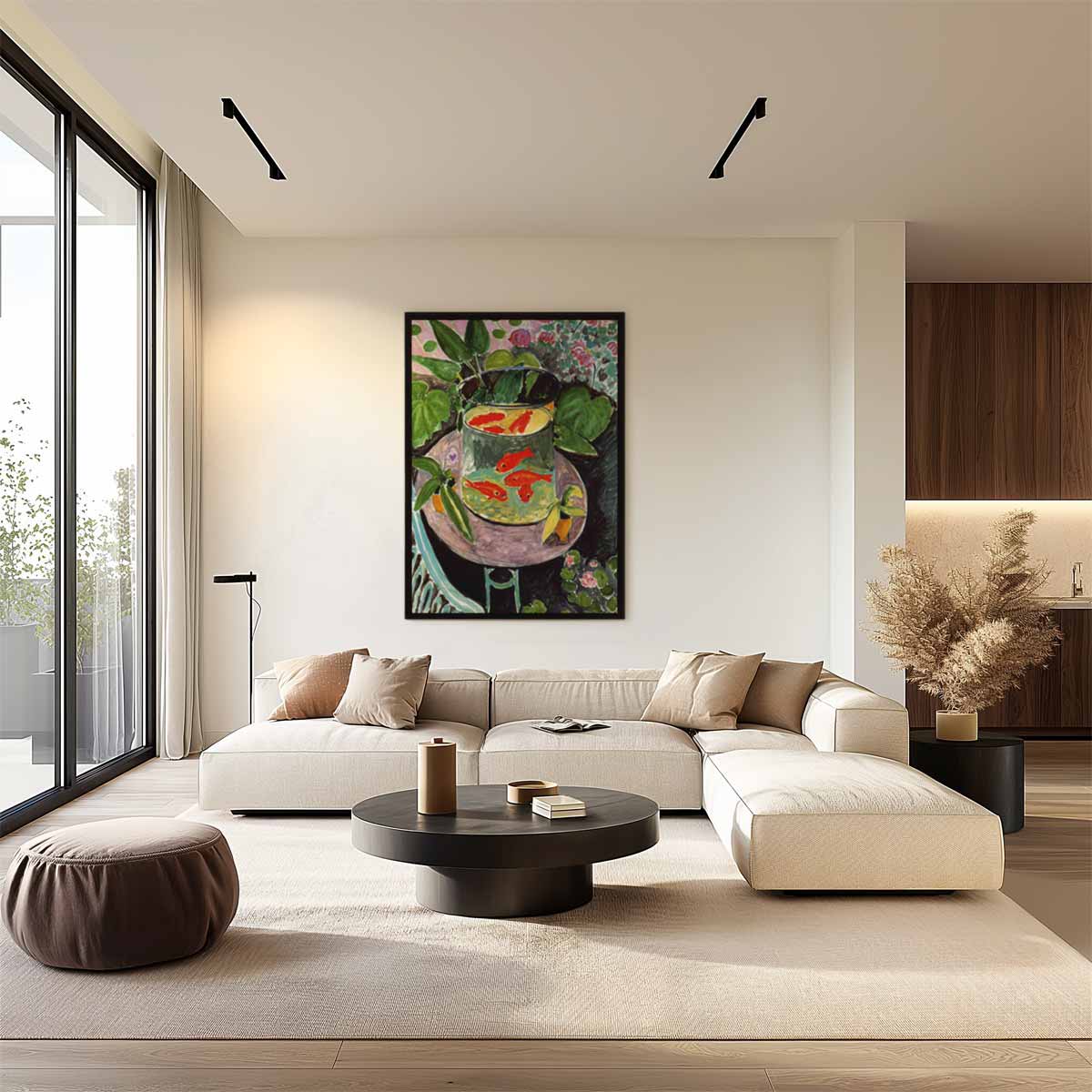 Goudvissen in de Tuin Kunstwerk-canvas-dibond-plexiglas-wanddecoratie-WallArtistic