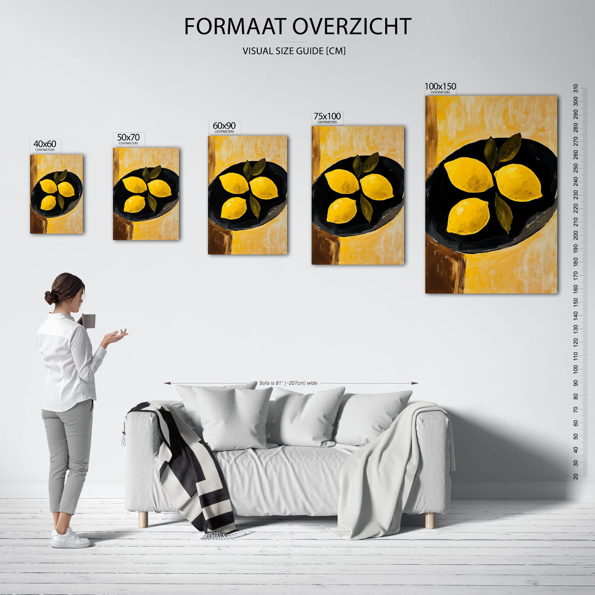 Citroenen op schaal Kunstwerk