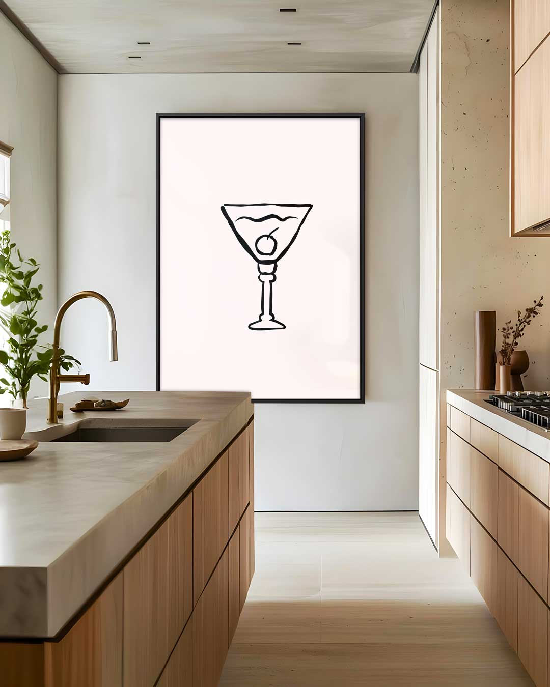 Tijdloze Drankje Illustratie Kunstwerk-canvas-dibond-plexiglas-wanddecoratie-WallArtistic