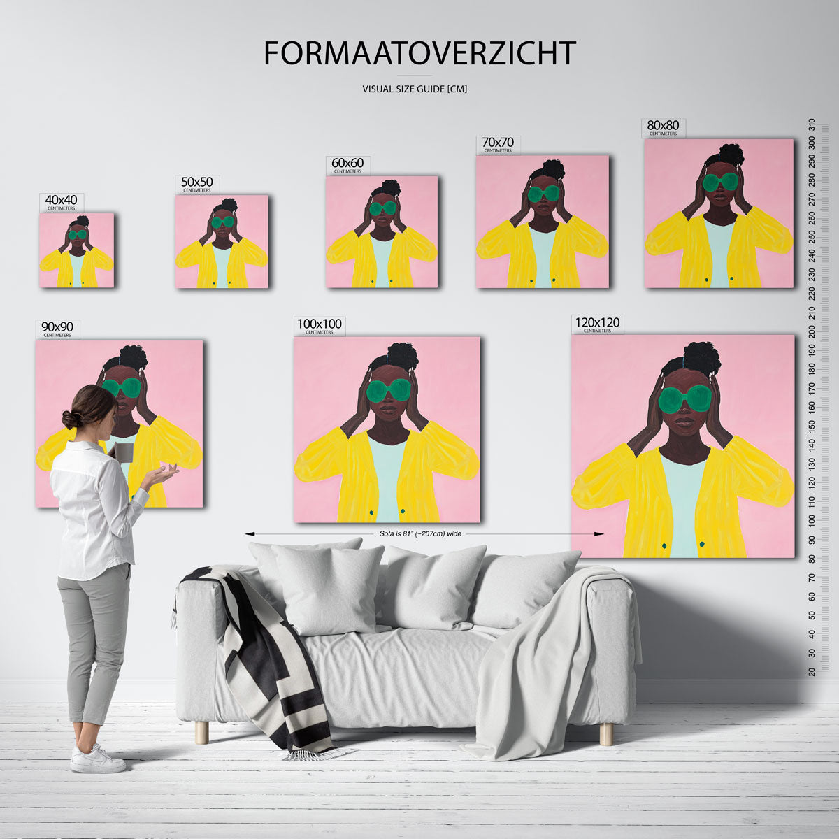 Vrouw met groene bril Poster
