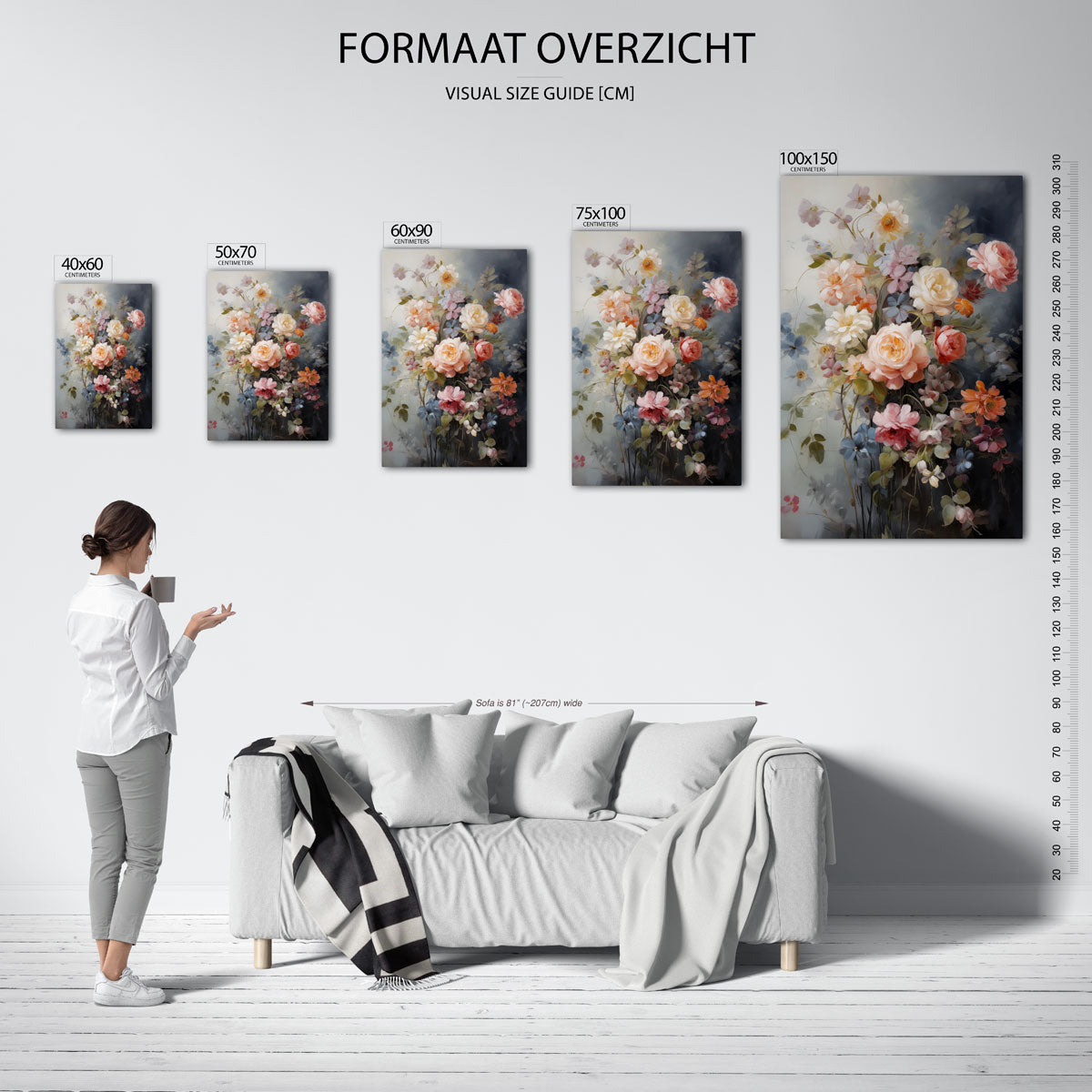 Bloemrijke compositie Kunstwerk