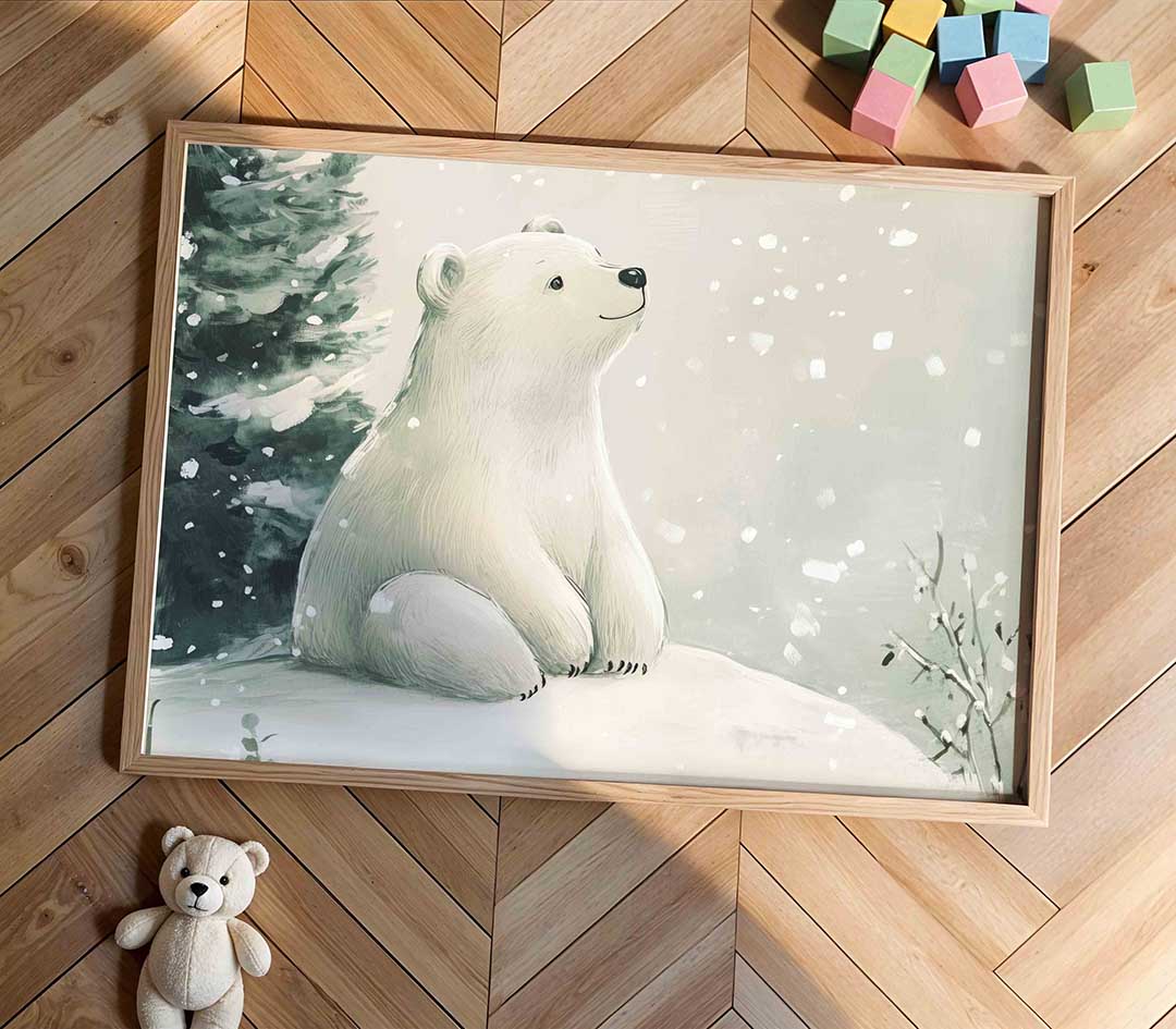 Ijsbeer in sneeuw Poster