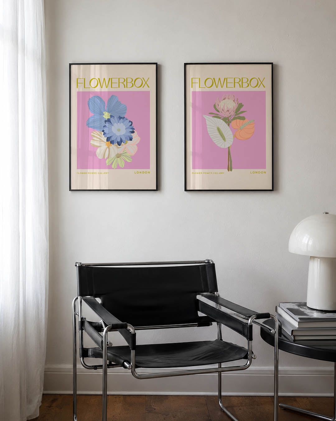Bloemen en pastel Posterset