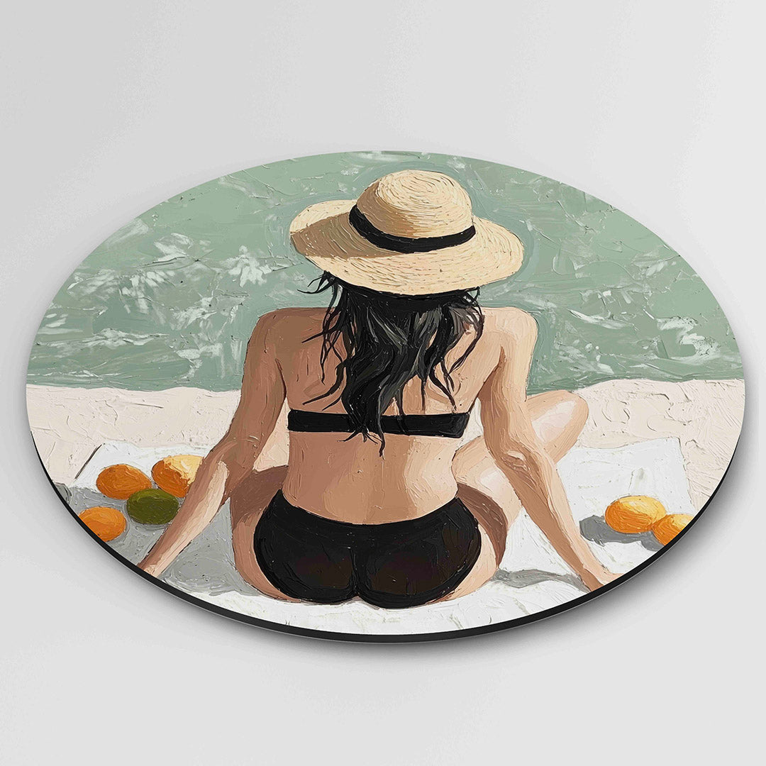 Zomerstrand vrouw Muurcirkel