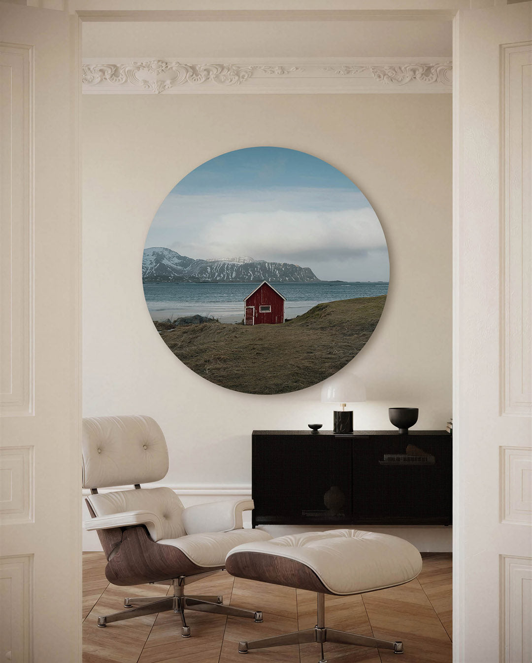 Rood huisje aan zee Muurcirkel