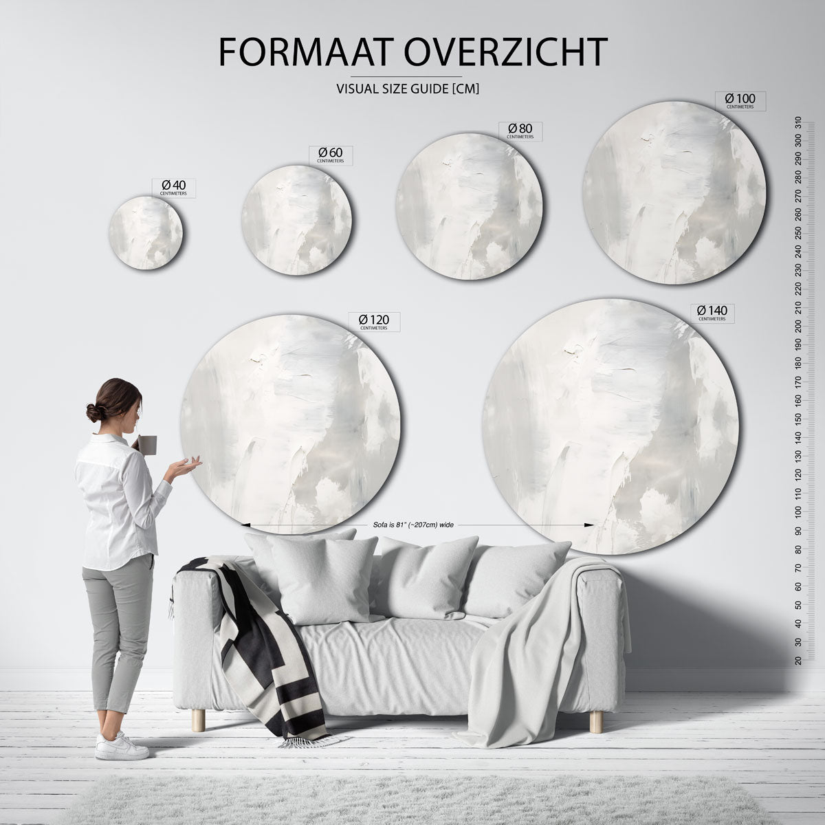 Abstracte grijze Muurcirkel