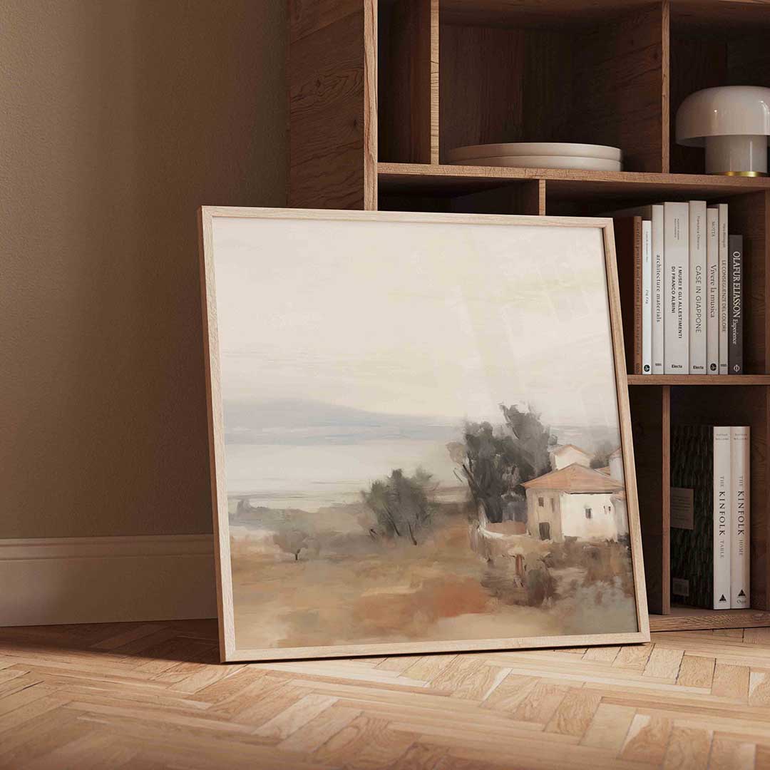 Landschap met huis Poster