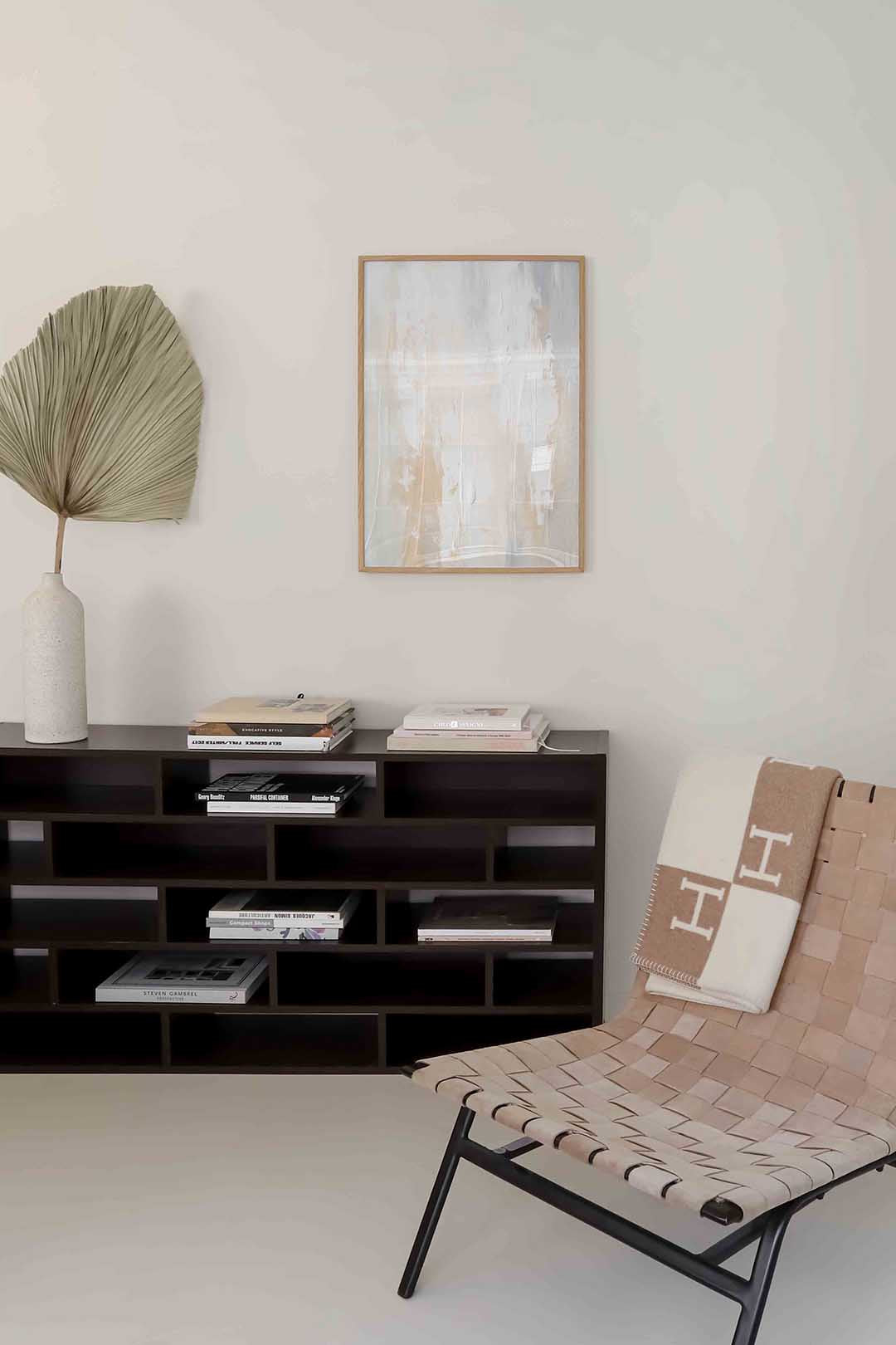Abstracte beige en witte Poster