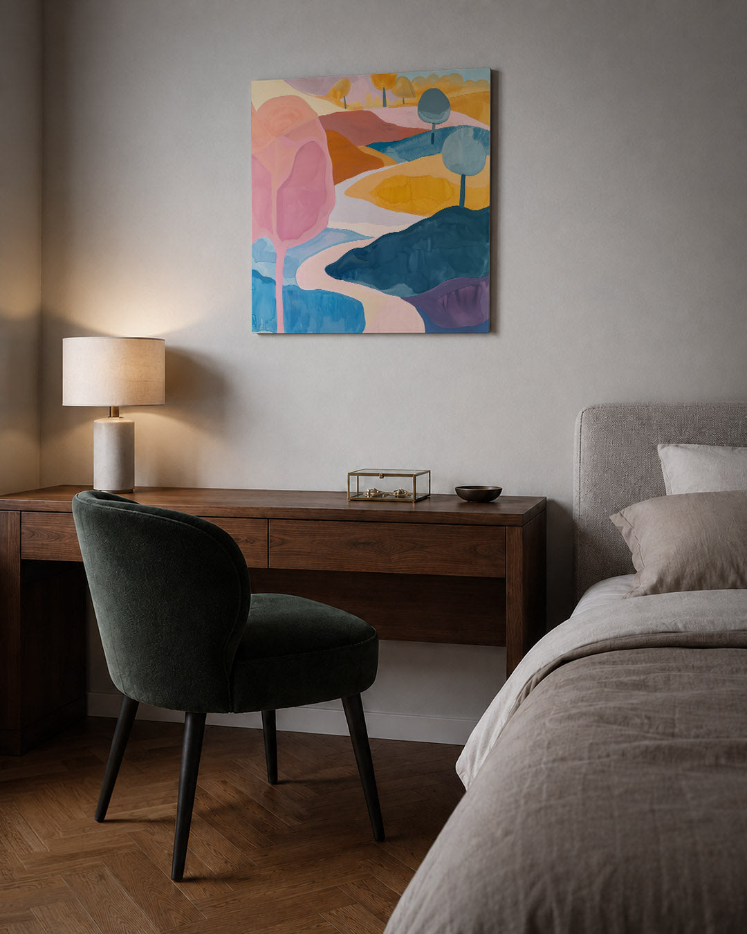 Vloeiende landschap vormen Kunstwerk