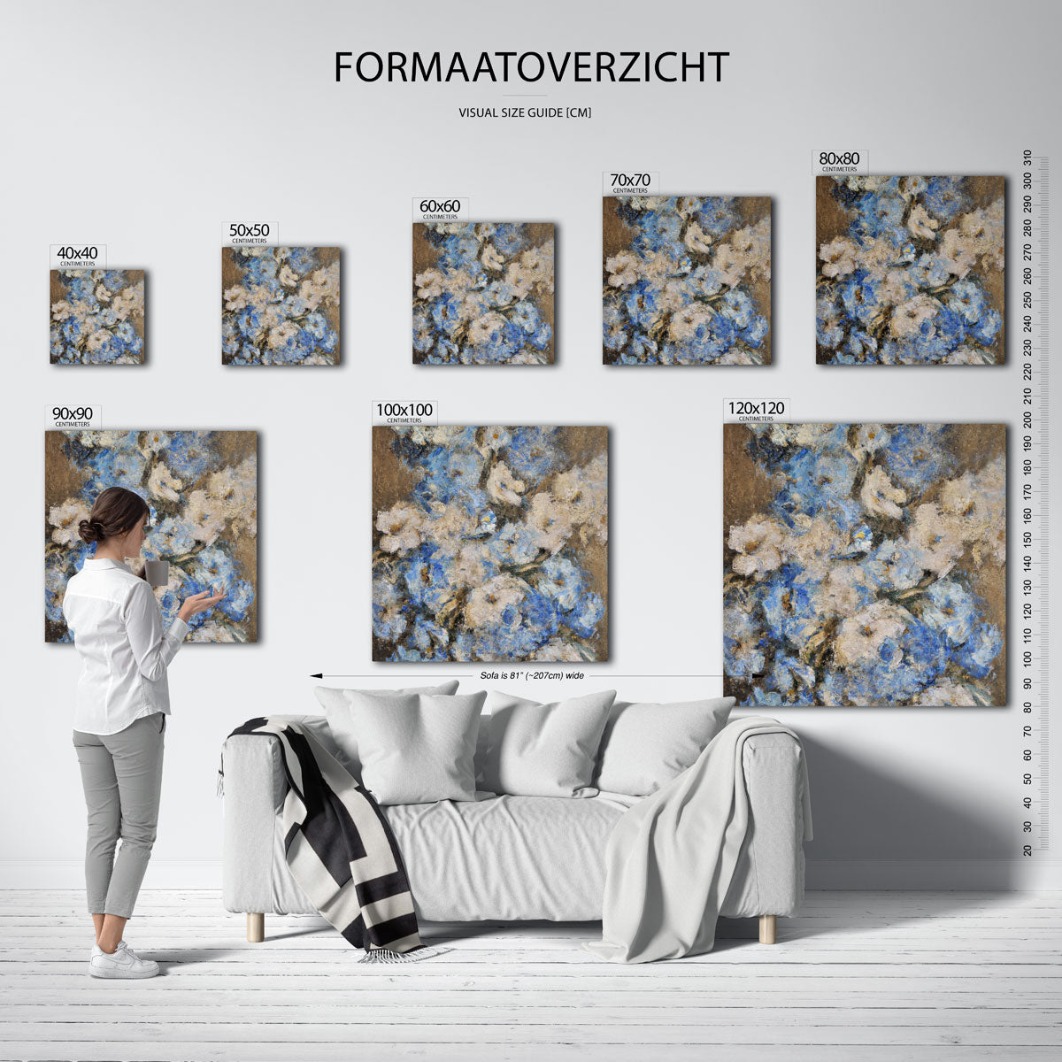 Blauwe bloemen Poster