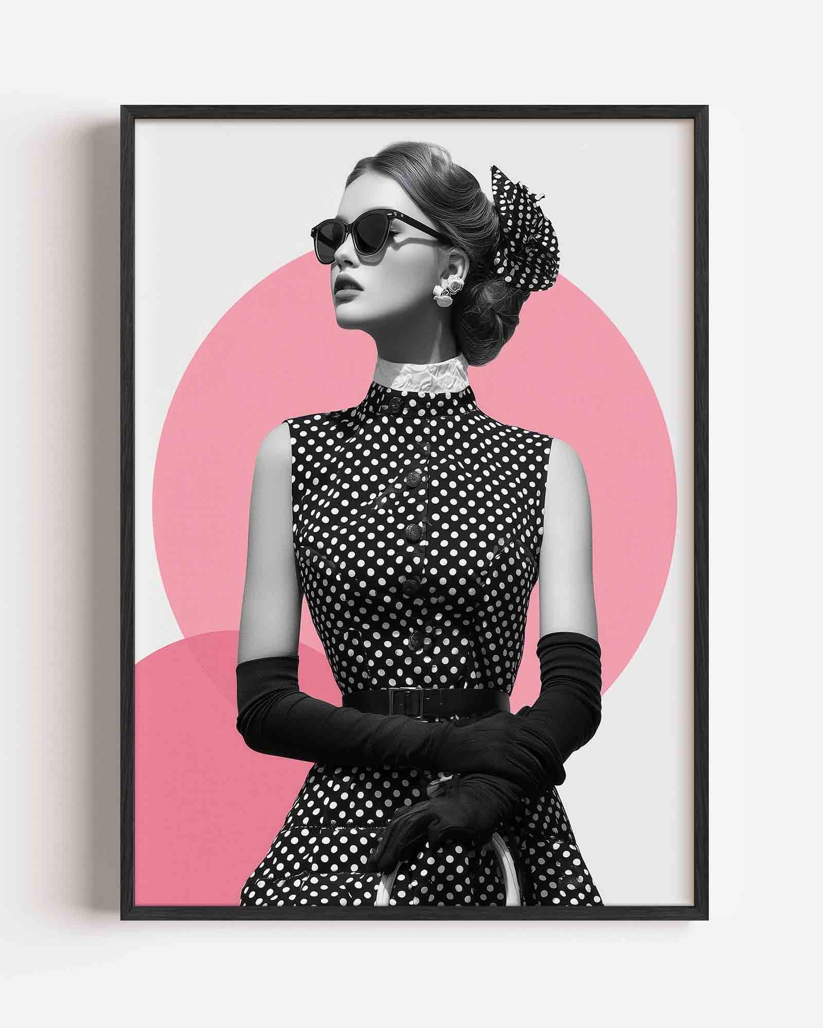 Vrouw met stippenjurk Poster