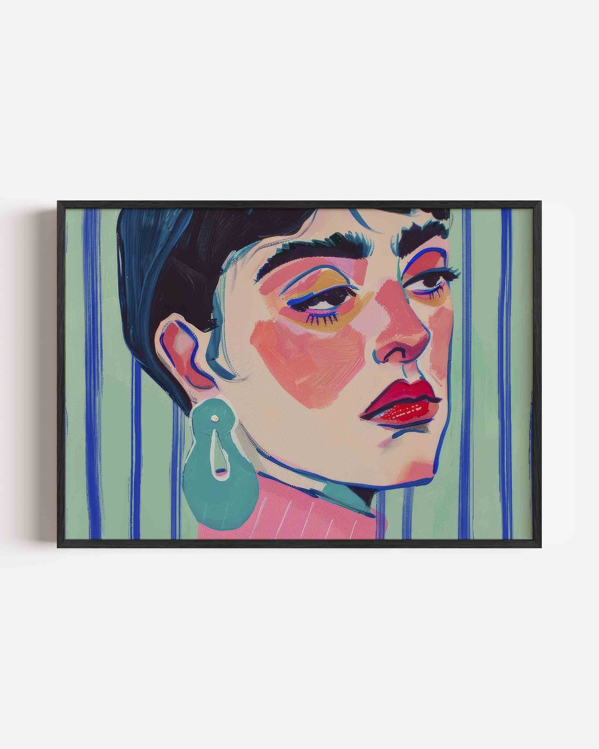 Portret met kleurrijke accenten Poster