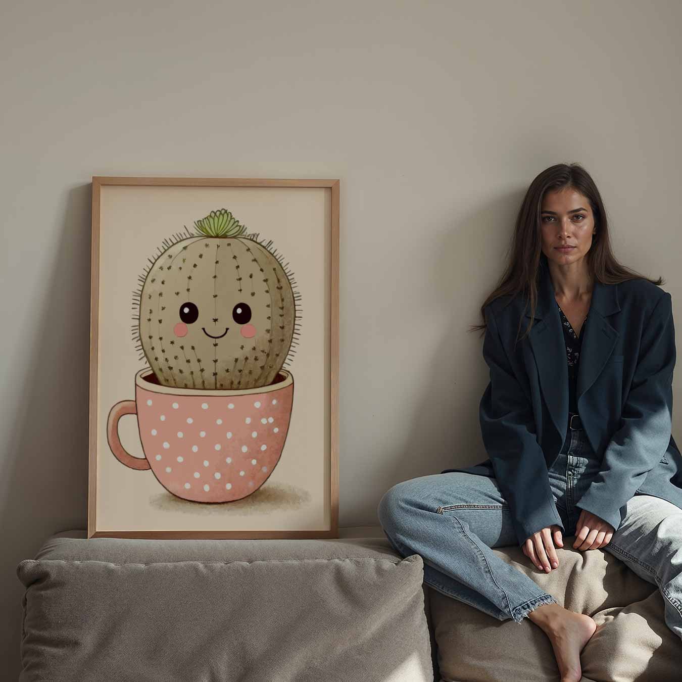 Schattige Cactus Poster-WallArtistic