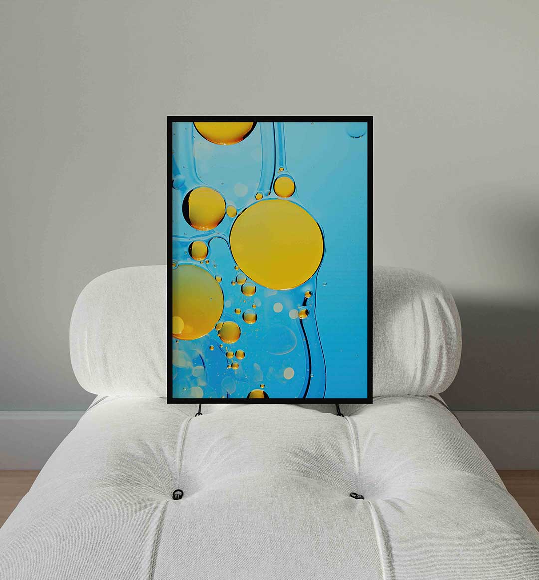 Gele en blauwe cirkels Poster