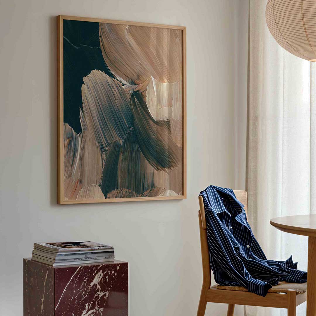 Abstracte penseelstreken Poster