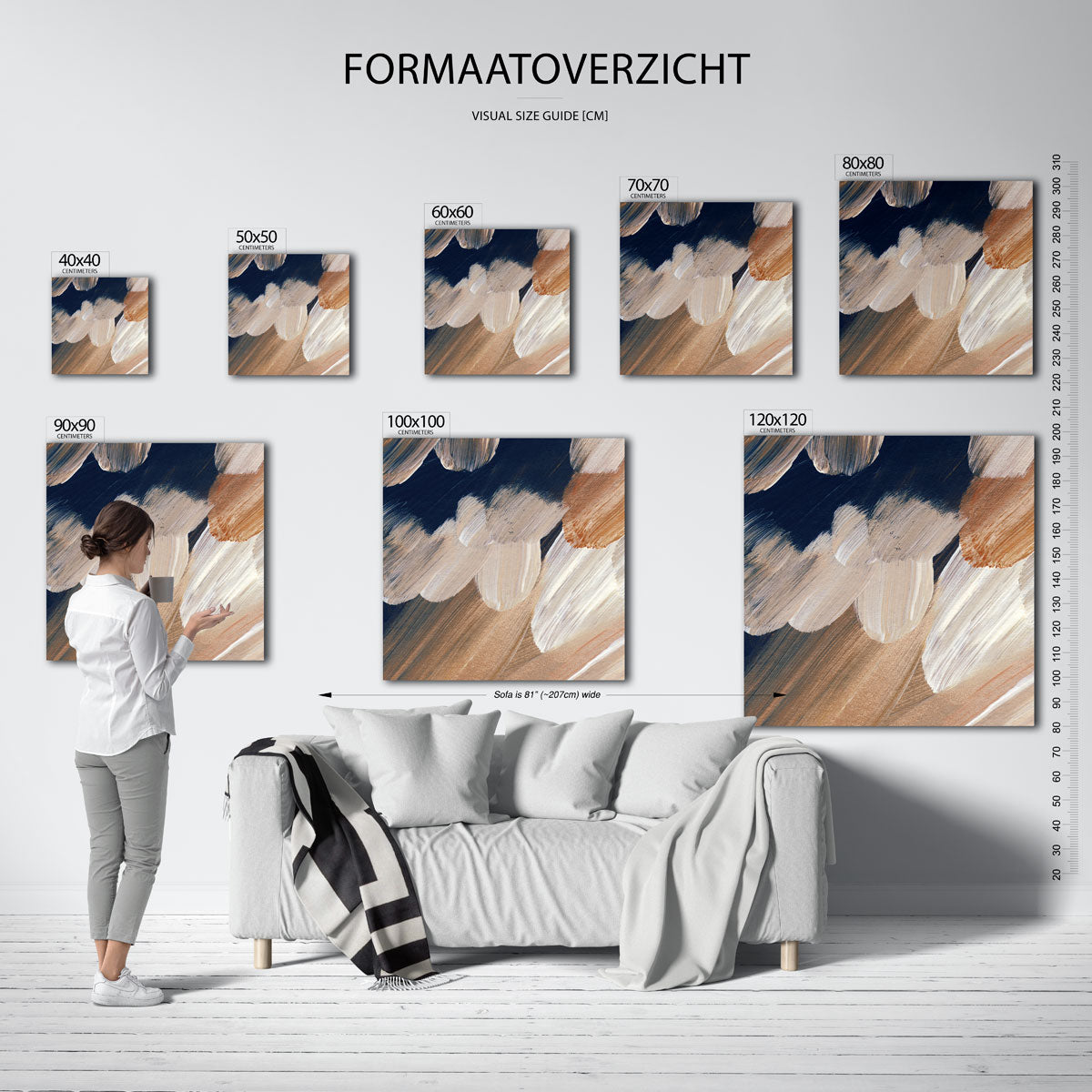Abstracte penseelstreken Poster