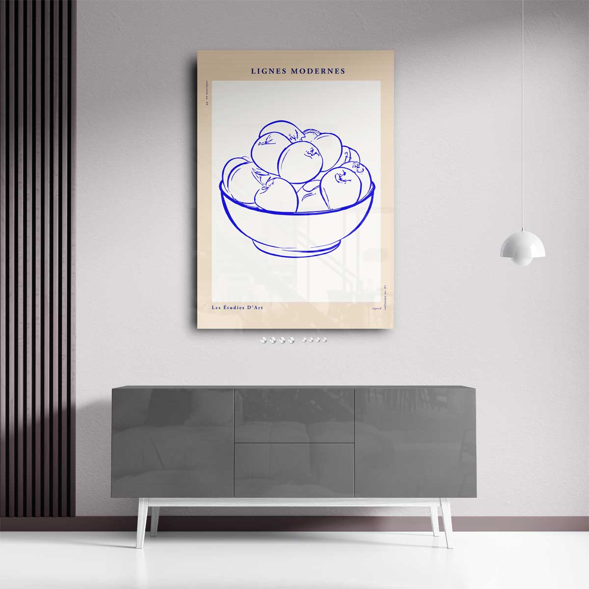 Moderne Lijnen: Stilleven met Appels Kunstwerk-canvas-dibond-plexiglas-wanddecoratie-WallArtistic