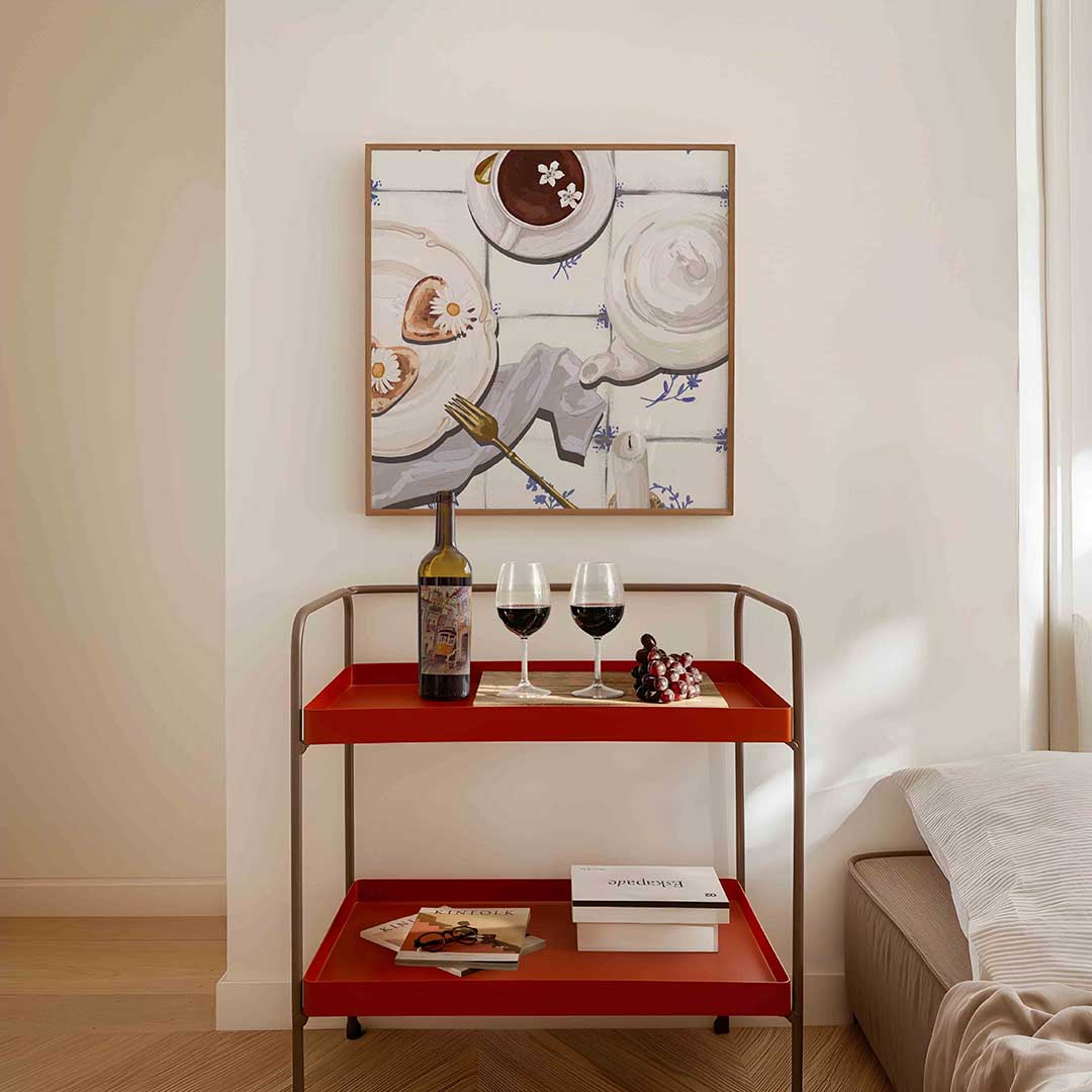 Ontbijt met bloemen Poster