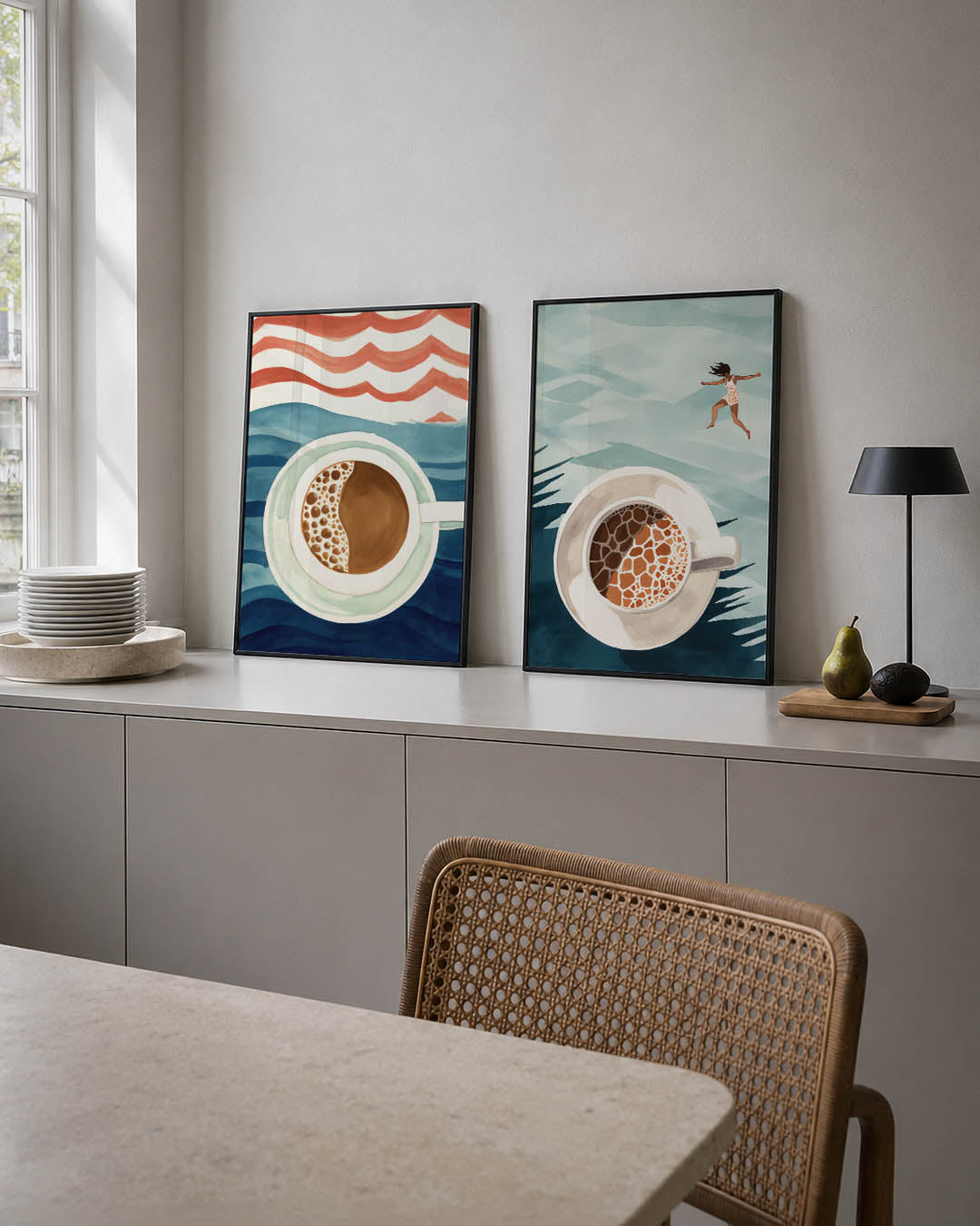 Golvend koffiemoment Posterset