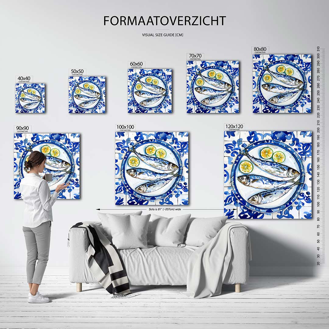 Vissen en citrus Kunstwerk