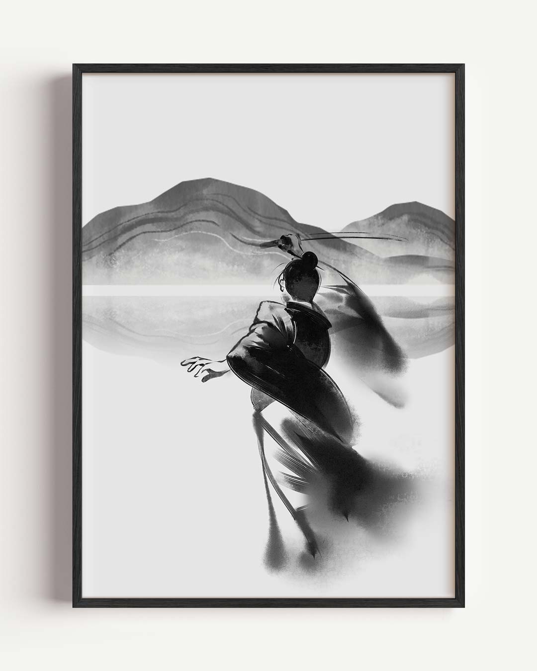 Dansende Schaduwfiguur Poster-WallArtistic