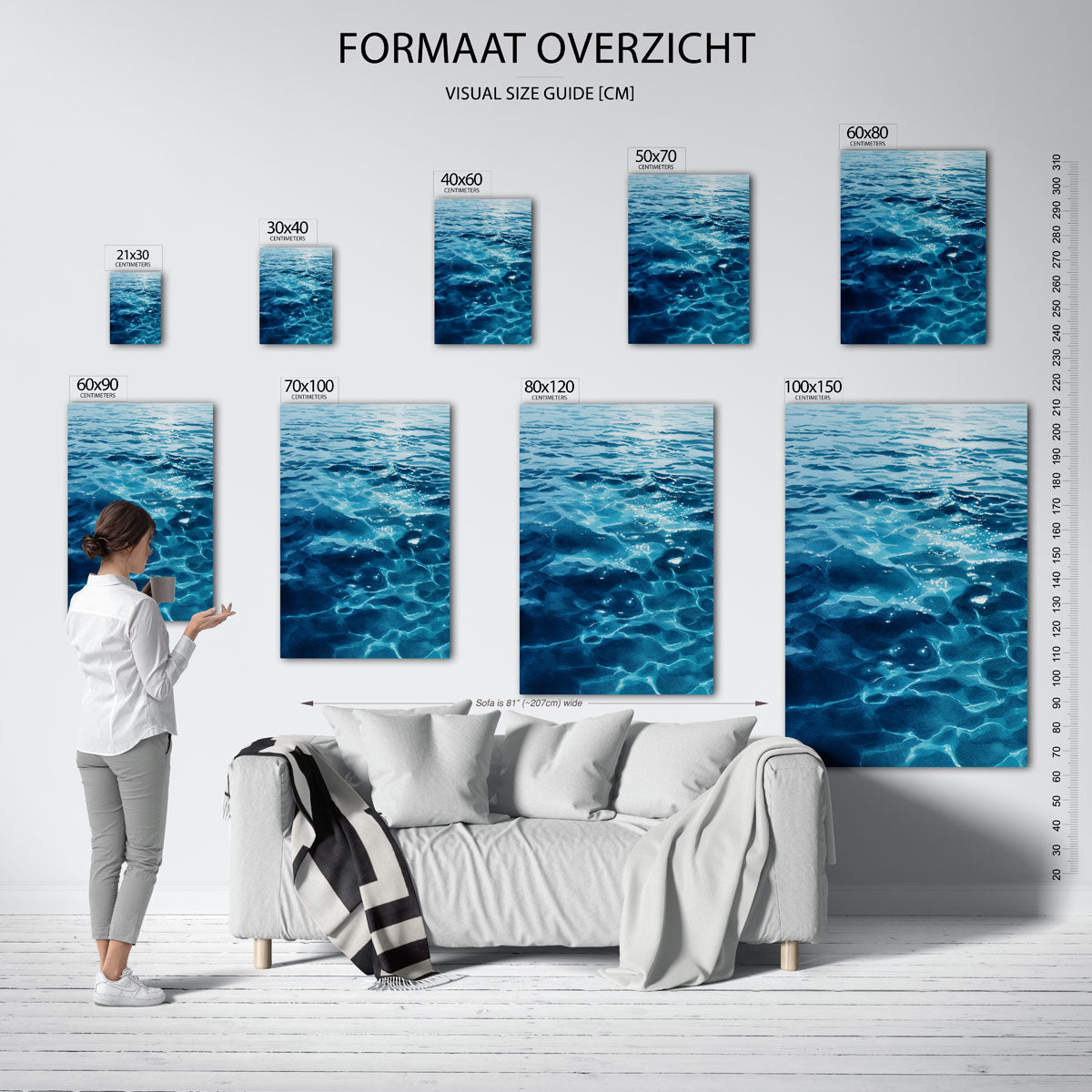 Blauwe zee Poster