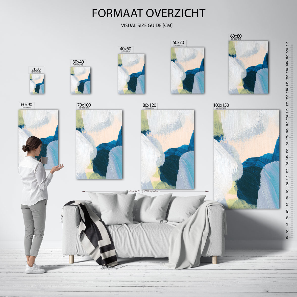Abstracte penseelstreken Poster