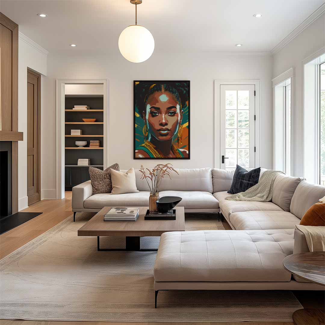 Stralende Portretkunst Kunstwerk-canvas-dibond-plexiglas-wanddecoratie-WallArtistic
