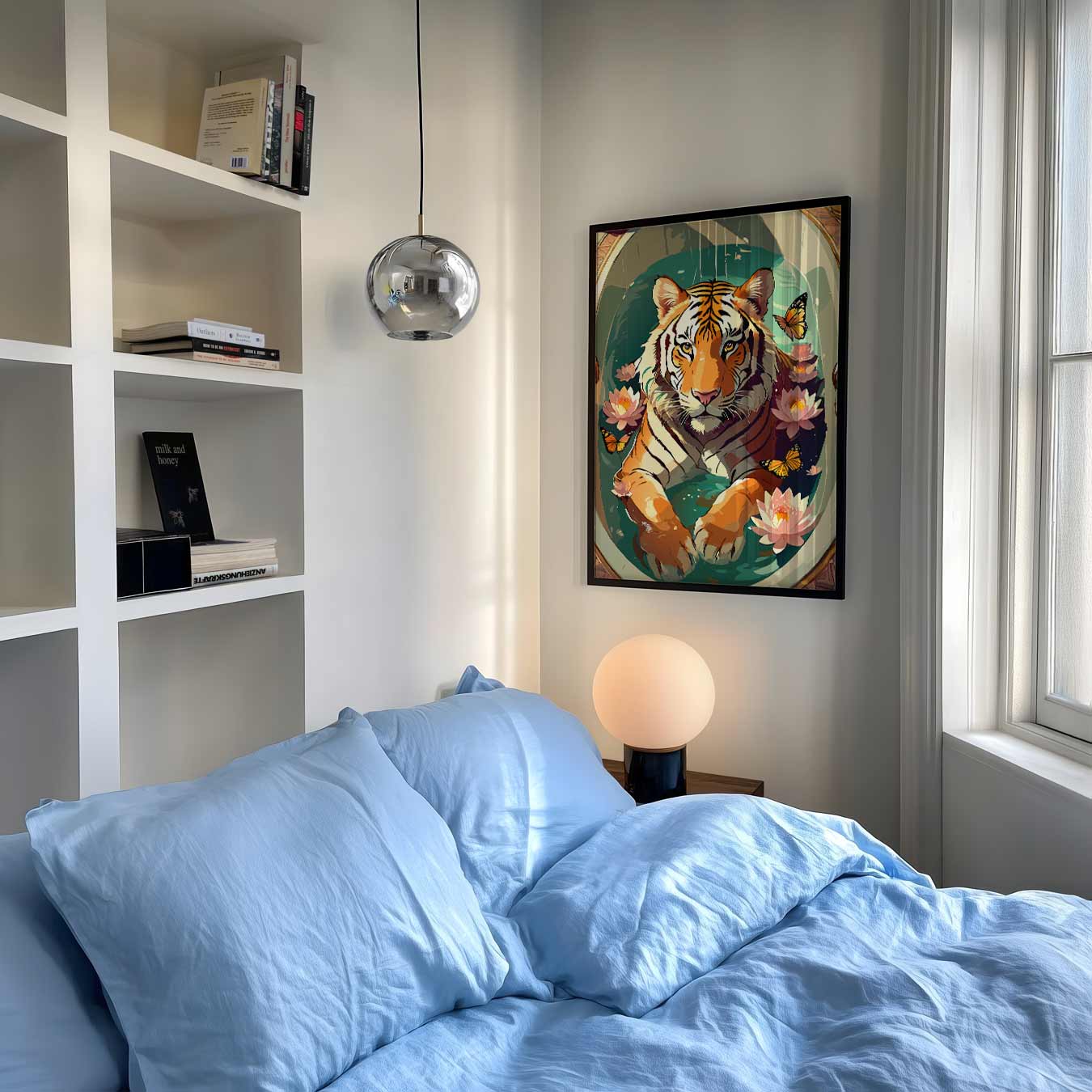 Tijger in Lotusvijver Poster-WallArtistic