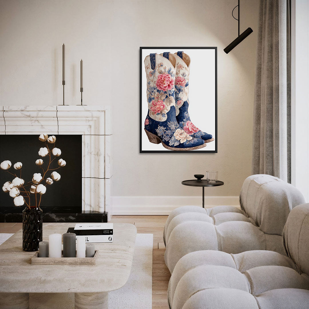 Bloemrijke laarzen Kunstwerk