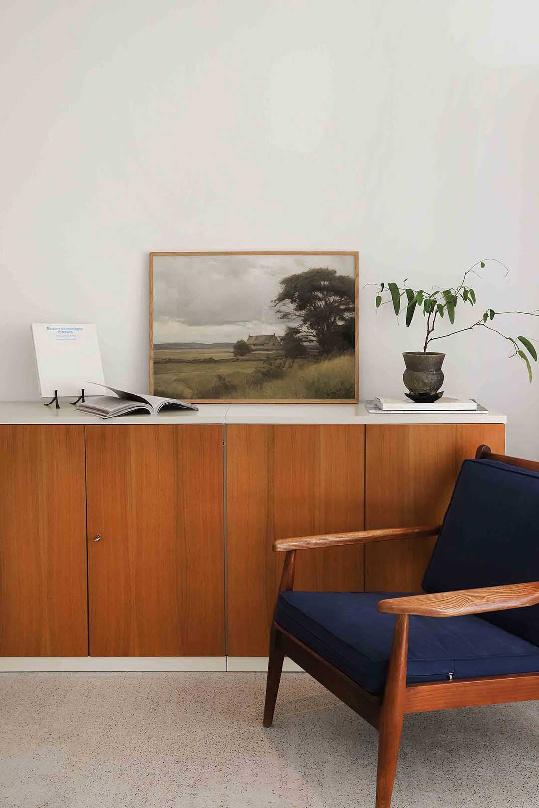 Landschap met huis Poster