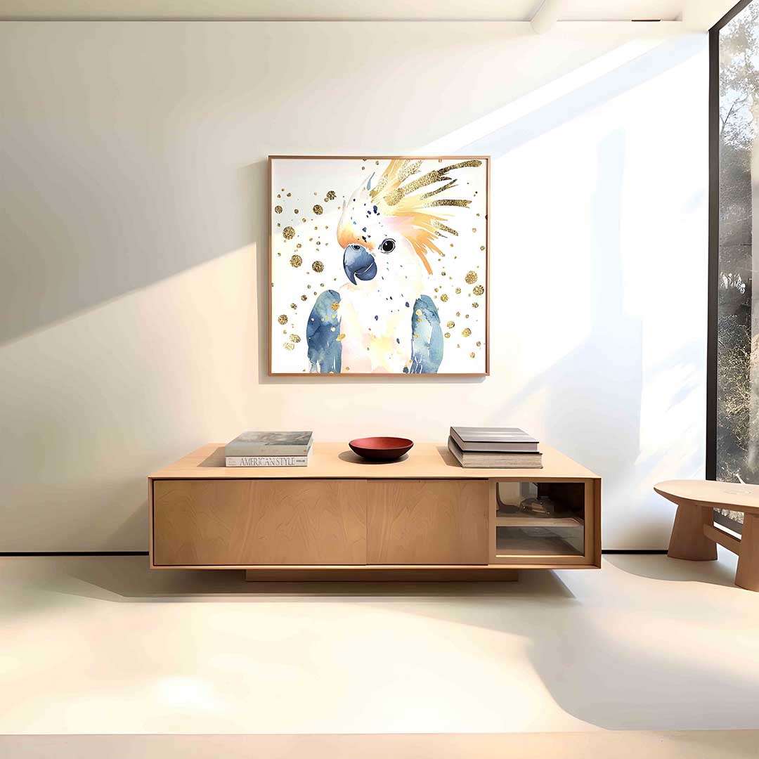 Papegaai met gouden stippen Poster
