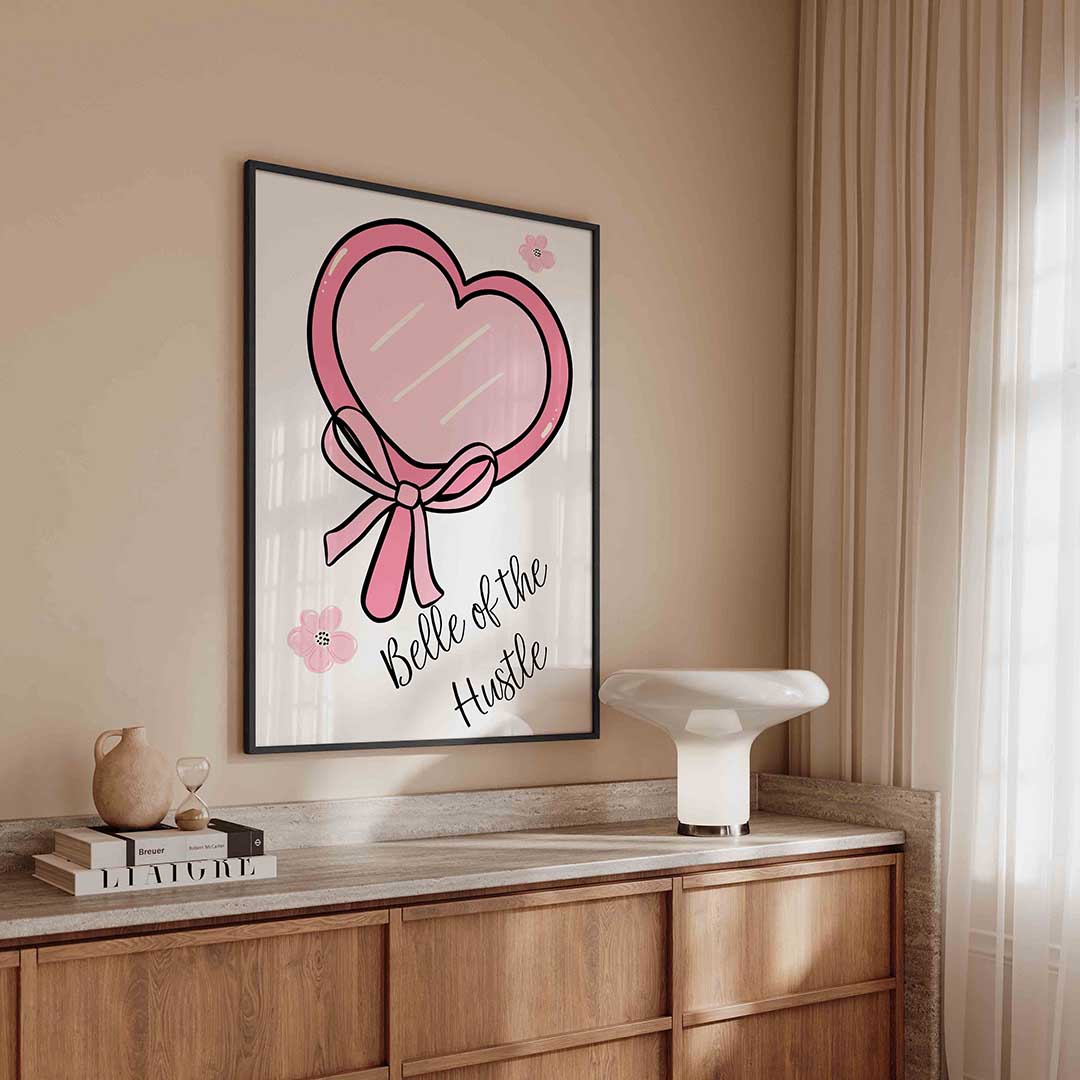 Roze hart met strik Poster
