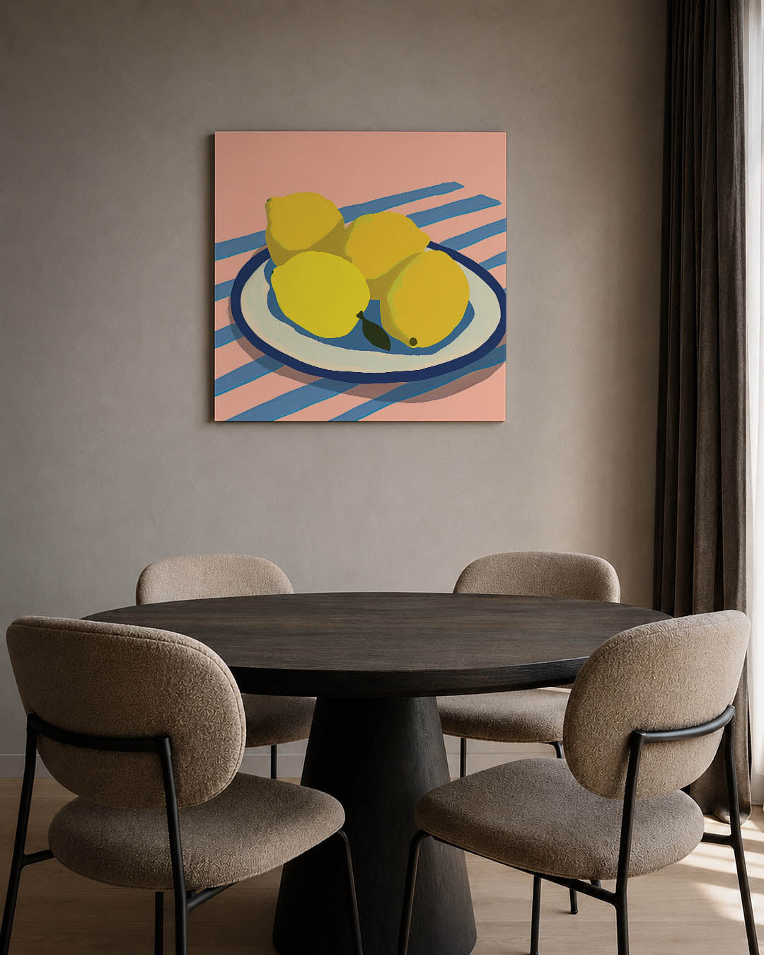 Citroenen op streepjes Kunstwerk